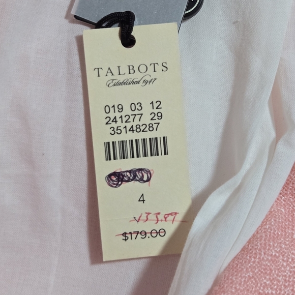 Talbots Womens Pink Linen Blend Single Breasted Lined Blazer Size 4 - Picture 10 of 12